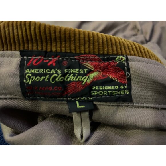 Vintage 10-X Hunting Jacket Liner Men’s L Corduroy Suede Shoulder Utility USA - Picture 10 of 16